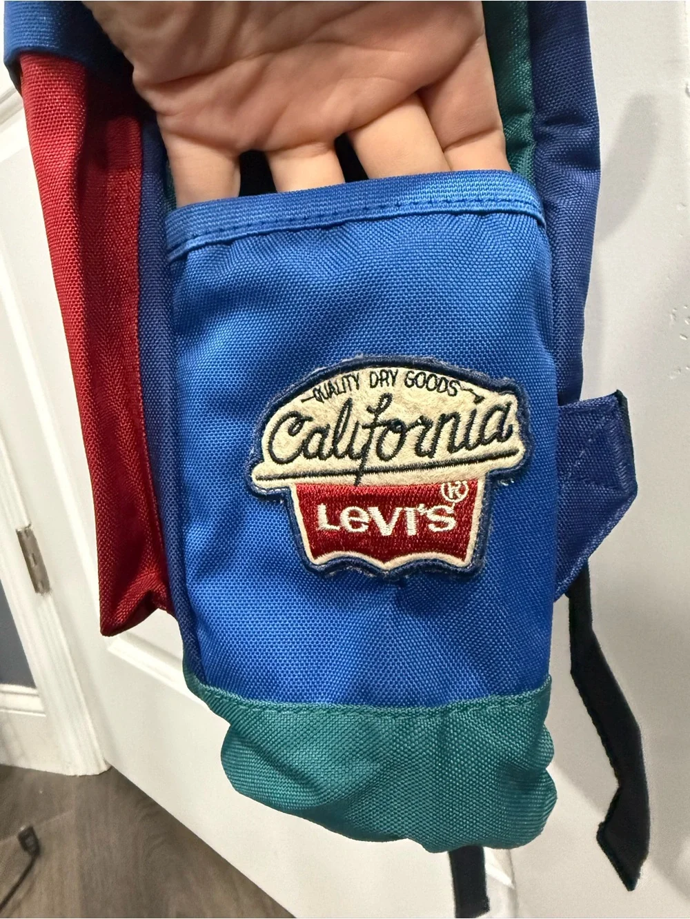Levi's Teal Navy Royal Blue and Red Canvas Backpack